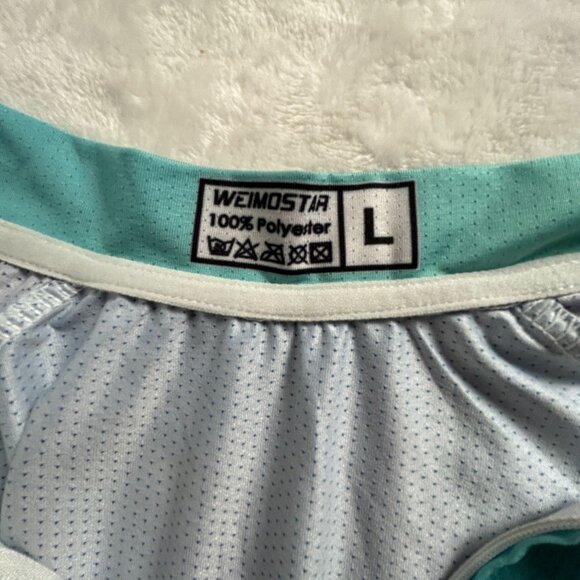 Weimostar Womens Full-Zip Cycling Jersey Top Large Short Sleeve Floral Blue Red - Picture 3 of 7